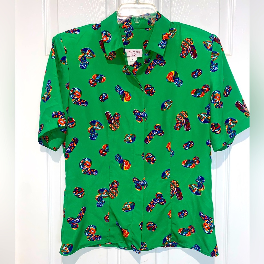 Doncaster green blouse. Size 8